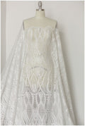 Braut Spitzenstoff Off-White/ Hochzeitskleid Spitze/ moderne geometrische Spitze/ Boho Hochzeitskleid/ Boho Spitze// L17-166