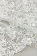 3D Blumen Spitzenstoff mit Perlen/ Hochzeitskleid Spitze Off-White/ weicher 3D Spitzenstoff/ Pailletten Spitzenstoff// L17-167
