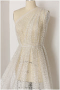 Bubble bubble pattern glitter fabric/ off-white silver glitter tulle/ wedding dress tulle/ bridal glitter fabric// R21-005