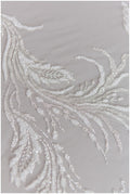 Romantic off-white silver glitter fabric/ floral glitter tulle/ wedding dress tulle/ glitter lace fabric// R-007