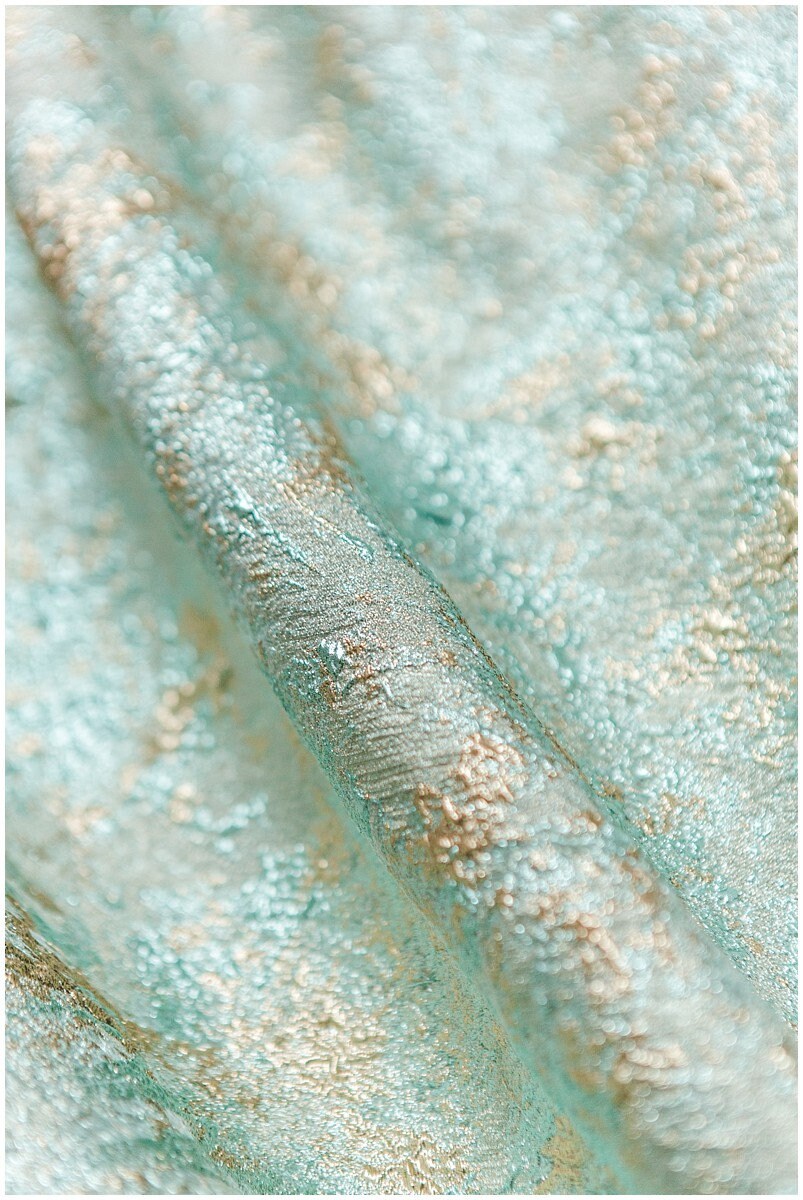 Turquoise old jacquard fabric/ evening dress mint green gold/ bridesmaids jacquard fabric// R-034GR 
