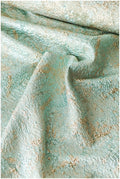 Turquoise old jacquard fabric/ evening dress mint green gold/ bridesmaids jacquard fabric// R-034GR 