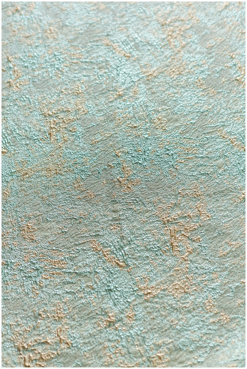 Turquoise old jacquard fabric/ evening dress mint green gold/ bridesmaids jacquard fabric// R-034GR 