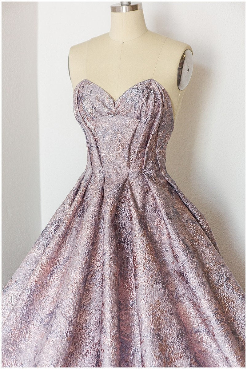 Lila Rosa Jacquard Stoff/ Abendkleid Jacquard/ Brautjungfern Jacquard// R-034LI