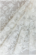 Soft bridal lace fabric off-white/ floral lace fabric/ wedding dress lace/ veil lace/ cotton lace// L17-172C