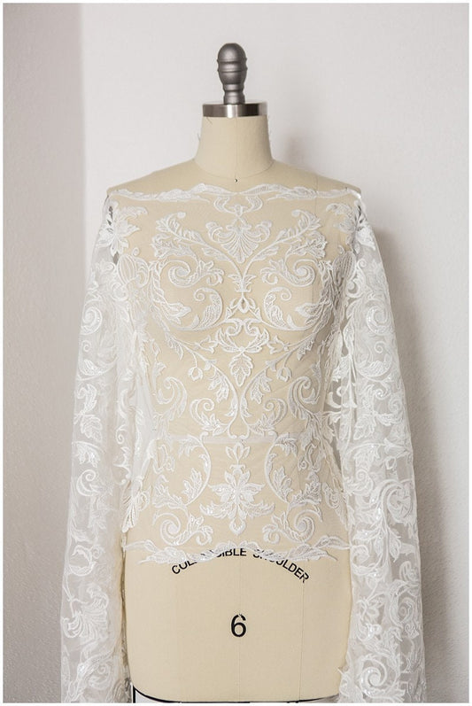 Guipure Look Lace Trim Off-White Ivory/ Bridal Lace Trim/ Wedding Dress Lace/ Bridal Lace// T17-008