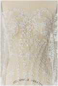 Handperlen Spitzenstoff, Brautkleid Stoff, Hochzeitskleid Tüll, Pallas Couture, Perlen Spitzenstoff, BlattSpitze Design// L17-181