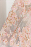 Rosa Gold Jacquard Stoff/ weicher Organza Stoff/ Rosen Jacquard/ Ballkleid Stoff/ R-053