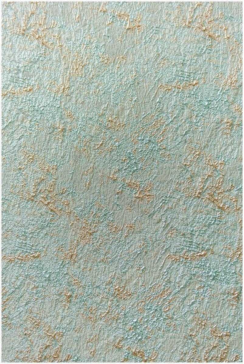 Turquoise old jacquard fabric/ evening dress mint green gold/ bridesmaids jacquard fabric// R-034GR 