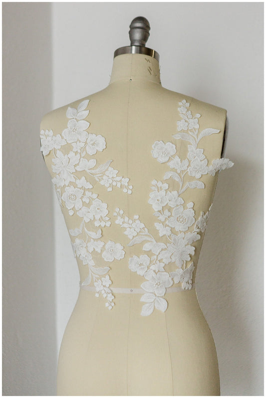 Hochzeit Spitzenstoff / Hochzeit Spitzenstoff / Blumen Braut Spitze Applikation// A17-150