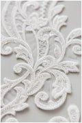 Perlen Hochzeitskleid Applikation, Aufnäher für Brautkleid, Spitzenblume für Hochzeitskleid, Brautspitze Applikation// A17-152
