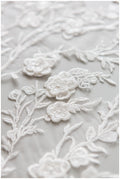 Hochzeitskleid Spitzenapplikation mit Zweigen und 3D Blumen, Spitzenblume für Hochzeitskleid, Brautspitze Applikation// A17-153