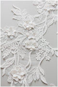 3D Blumen SpitzenApplikation für Hochzeitskleid, Hochzeitskleid Spitzenapplikation mit 3D Blumen, Brautspitze Applikation// A17-155