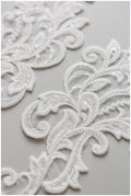 PerlenHochzeitskleid Spitzenaufnäher, Aufnäher für Brautkleid, Spitzenblume für Hochzeitskleid, Brautspitze Applikation// A17-156