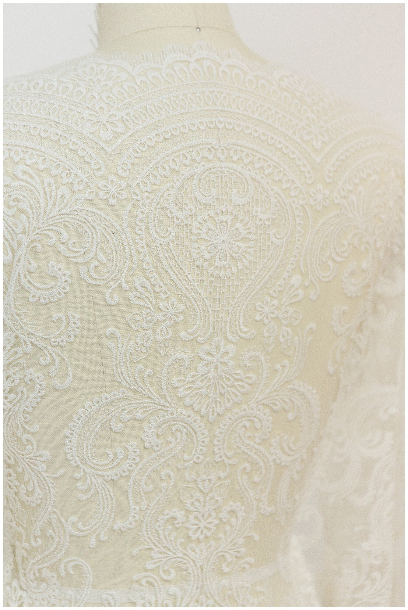 T17-062 /Bridal bolero lace trim, embroidered lace fabric for wedding dress, soft boho lace, boho wedding dress lace, embroidered lace trim