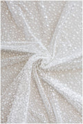 Gradient glitter mesh fabric/ Off-white silver glitter tulle/ Wedding dress tulle fabric/ Bridal glitter fabric// R-009