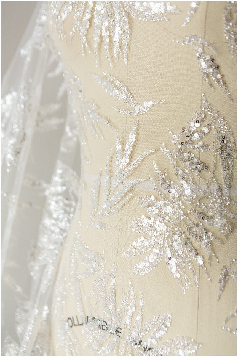 Mira Zwillinger Glitzerstoff/ Glitzer Mesh/ Brautkleid Stoff/ Hochzeitskleid Tüll/ Mesh Stoff/ Glitzer Stoff// R-010