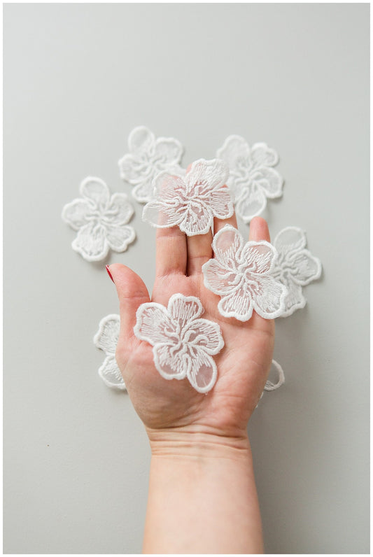 20pcs 3D lace flowers/ 3D flower lace applique/ wedding dress lace applique/ bridal lace// A17-159
