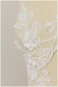 3D Blumen SpitzenApplikation für Hochzeitskleid, Hochzeitskleid Spitzenapplikation mit 3D Blumen, Brautspitze Applikation// A17-155