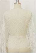 T17-062 /Bridal bolero lace trim, embroidered lace fabric for wedding dress, soft boho lace, boho wedding dress lace, embroidered lace trim