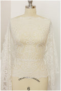 T17-062 /Bridal bolero lace trim, embroidered lace fabric for wedding dress, soft boho lace, boho wedding dress lace, embroidered lace trim