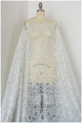 Boho lace fabric off-white/ lace for wedding dresses/ wedding dress lace/ boho wedding dress lace/ crochet lace fabric// L18-189