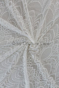 1.1yds piece - Boho lace fabric off-white/ vintage lace fabric/ geometric cotton lace/ wedding dress lace// L18-202