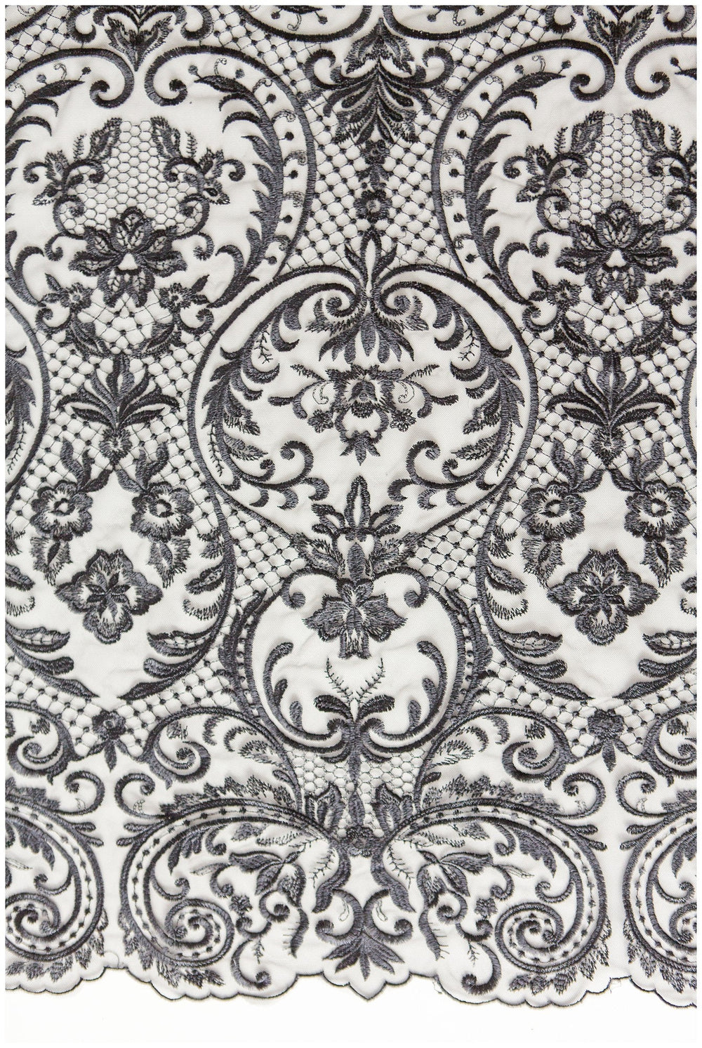 schwarze Braut Spitze/ schwarze florale Spitze/ florale Couture Spitze/ schwarze Spitzen Stickerei // L18-192