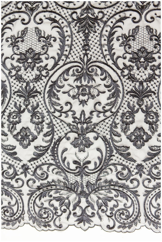schwarze Braut Spitze/ schwarze florale Spitze/ florale Couture Spitze/ schwarze Spitzen Stickerei // L18-192