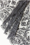 schwarze Braut Spitze/ schwarze florale Spitze/ florale Couture Spitze/ schwarze Spitzen Stickerei // L18-192