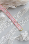 Soft embroidered lace trim off-white/ elegant bridal lace/ bridal lace trim/ veil lace/ boho wedding dress// T19-064CO