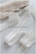 Soft embroidered lace trim/ elegant off-white bridal lace/ veil lace trim/ boho wedding dress trim/ boho bridal lace// T19-064RA
