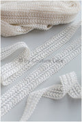 Soft embroidered lace trim off-white/ elegant bridal lace/ bridal lace trim/ veil lace/ boho wedding dress// T19-064CO