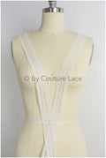 Boho wedding dress lace trim/ embroidered lace trim off-white/ bridal lace/ veil lace// T19-065