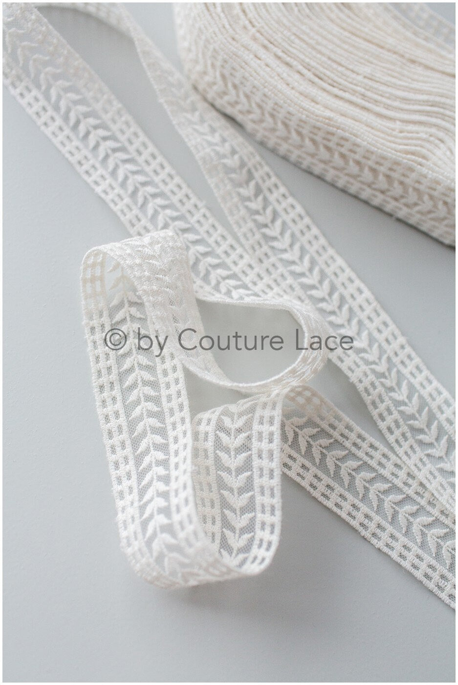 Boho wedding dress lace trim/ embroidered lace trim off-white/ bridal lace/ veil lace// T19-065