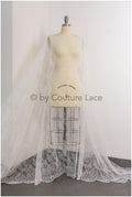 Filigree lace fabric off-white/ contour embroidered lace fabric for wedding dress/ floral lace/ boho lace// L19-200