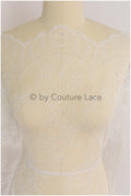 Filigree lace fabric off-white/ contour embroidered lace fabric for wedding dress/ floral lace/ boho lace// L19-200