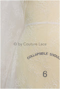 Filigree lace fabric off-white/ contour embroidered lace fabric for wedding dress/ floral lace/ boho lace// L19-200