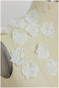 10pcs. 3D lace flowers for sewing on/ 3D flower lace applique/ wedding dress lace applique/ bridal lace// A17-161