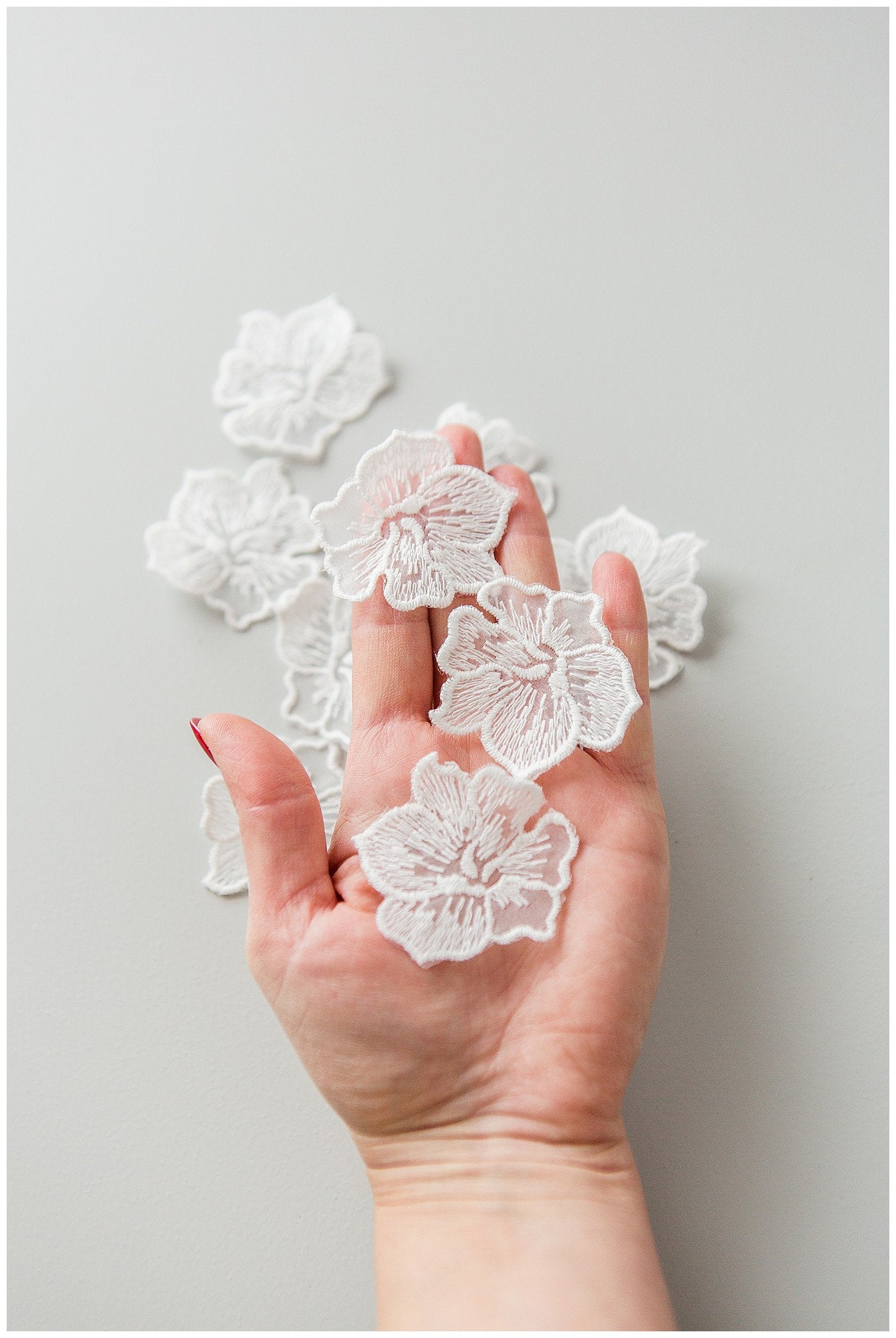 10pcs. 3D lace flowers for sewing on/ 3D flower lace applique/ wedding dress lace applique/ bridal lace// A17-161