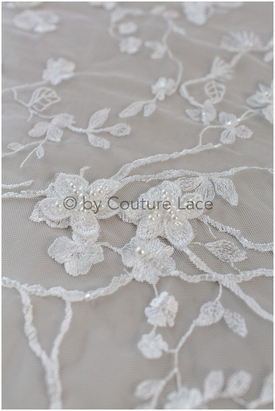 3D Blumen Spitzenstoff/ Braut Spitzenstoff/ romantischer Blumen Spitzenstoff mit 3D Blumen/ Hochzeit Spitzenstoff// L19-207