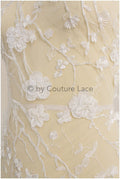 3D Blumen Spitzenstoff/ Braut Spitzenstoff/ romantischer Blumen Spitzenstoff mit 3D Blumen/ Hochzeit Spitzenstoff// L19-207