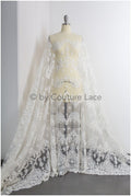 Perlen Spitzenstoff Off-White/ Couture Spitzenstoff mit Perlen/ Braut Spitzenstoff/ Perlen Pailletten Spitze// L19-221