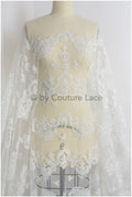 Perlen Spitzenstoff Off-White/ Couture Spitzenstoff mit Perlen/ Braut Spitzenstoff/ Perlen Pailletten Spitze// L19-221
