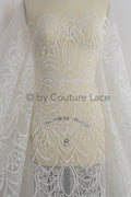 1.1yds piece - Boho lace fabric off-white/ vintage lace fabric/ geometric cotton lace/ wedding dress lace// L18-202