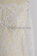 Boho lace fabric for wedding dress/ Boho lace off-white/ Cotton lace/ Boho wedding dress lace// L18-206