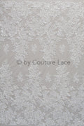 Schwerer Handperlen Spitzenstoff Off-White/ wunderschöner Braut Spitzenstoff/ Spitze mit Perlen für Hochzeitskleid// L18-220