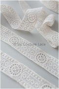 Soft embroidered lace trim off-white/ Boho wedding dress lace trim/ Bridal lace trim/ Veil lace// T19-066