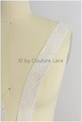 Soft embroidered lace trim off-white/ Boho wedding dress lace trim/ Bridal lace trim/ Veil lace// T19-066