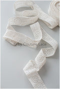 Soft embroidered lace trim off-white/ Boho wedding dress lace trim/ Bridal lace trim/ Veil lace// T19-066